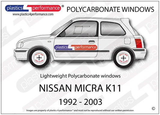 NISSAN - Micra K11 - Lexan Polycarbonate window kit - Race Rally Supplies