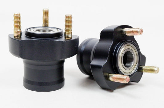 Pair of Black 17mm x 55mm Front Hubs - Race Rally Supplies