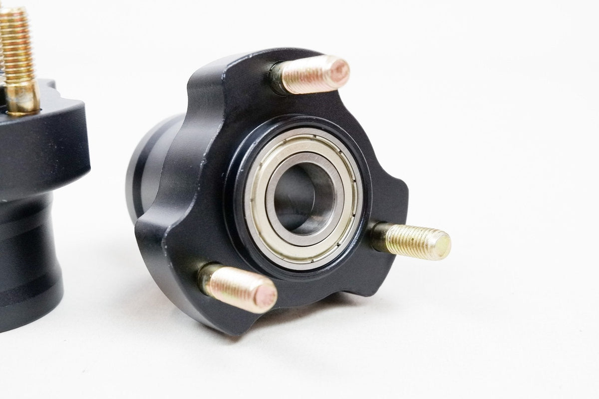 Pair of Black 17mm x 55mm Front Hubs - Race Rally Supplies