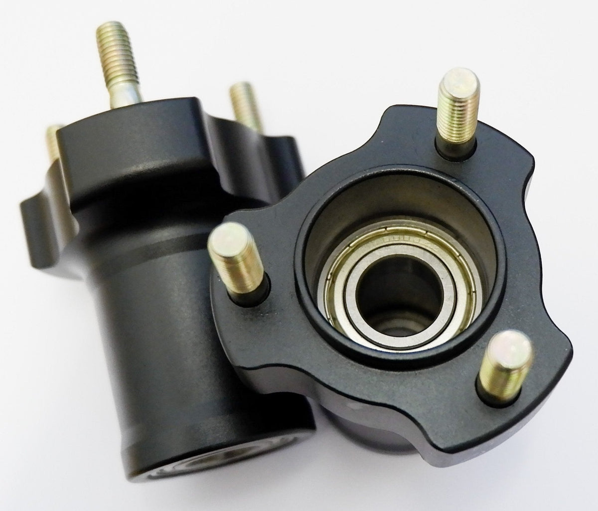 Pair of Black 17mm x 75mm Front Hubs - Race Rally Supplies