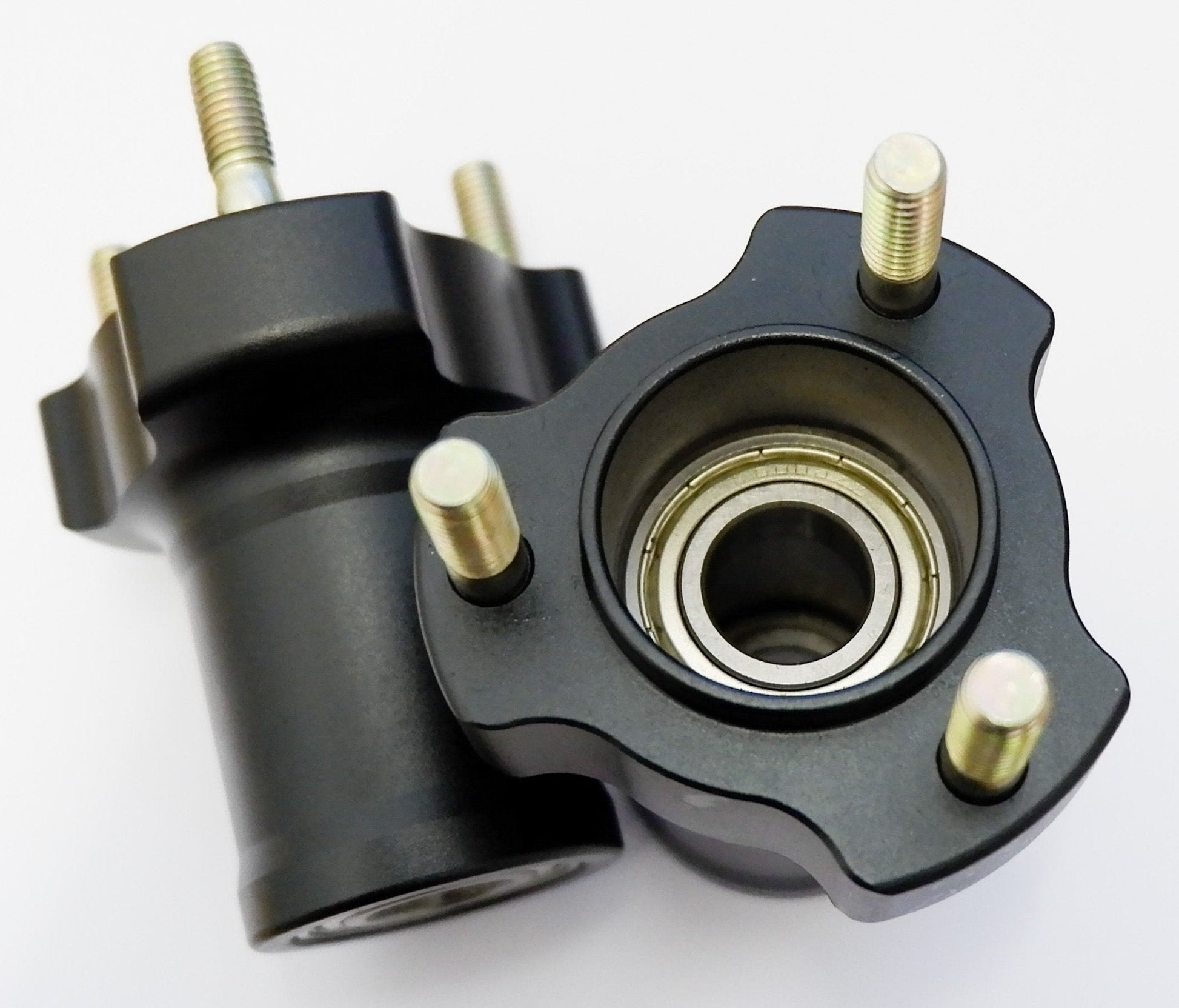 Pair of Black 17mm x 75mm Front Hubs - Race Rally Supplies