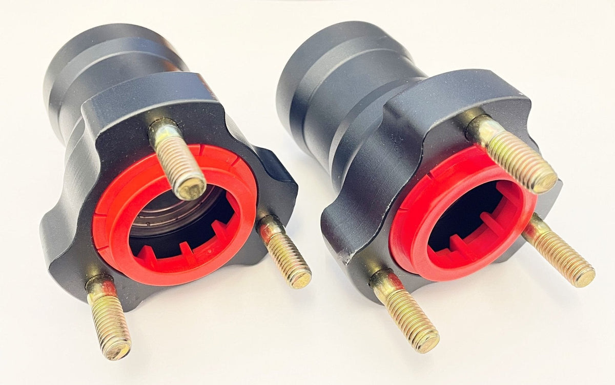 Pair of Black 25mm x 75mm Front Hubs - Race Rally Supplies
