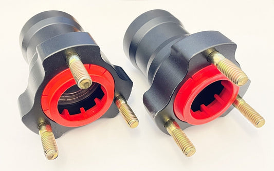 Pair of Black 25mm x 75mm Front Hubs - Race Rally Supplies