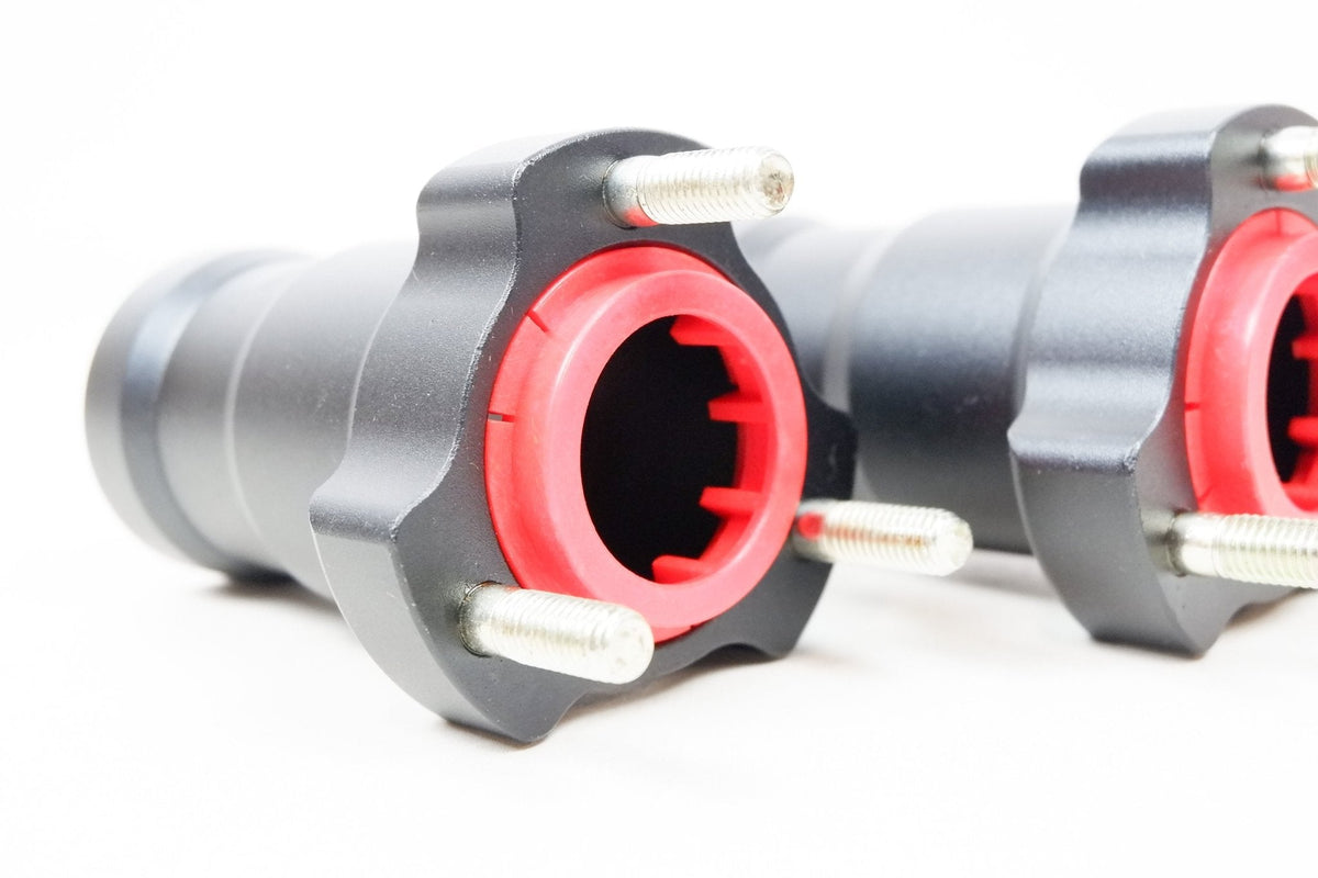 Pair of Black 25mm x 95mm Front Hubs - Race Rally Supplies