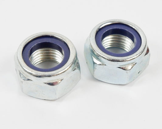 Pair of M14 Stub Axle Hub Nyloc Nuts Fine Threaded - Race Rally Supplies