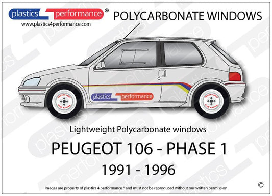 PEUGEOT - 106 S1 - Lexan Polycarbonate window kit - Race Rally Supplies