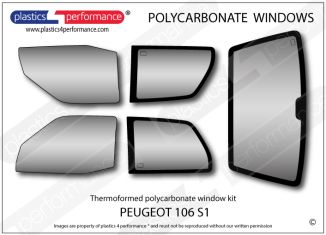 PEUGEOT - 106 S1 - Lexan Polycarbonate window kit - Race Rally Supplies