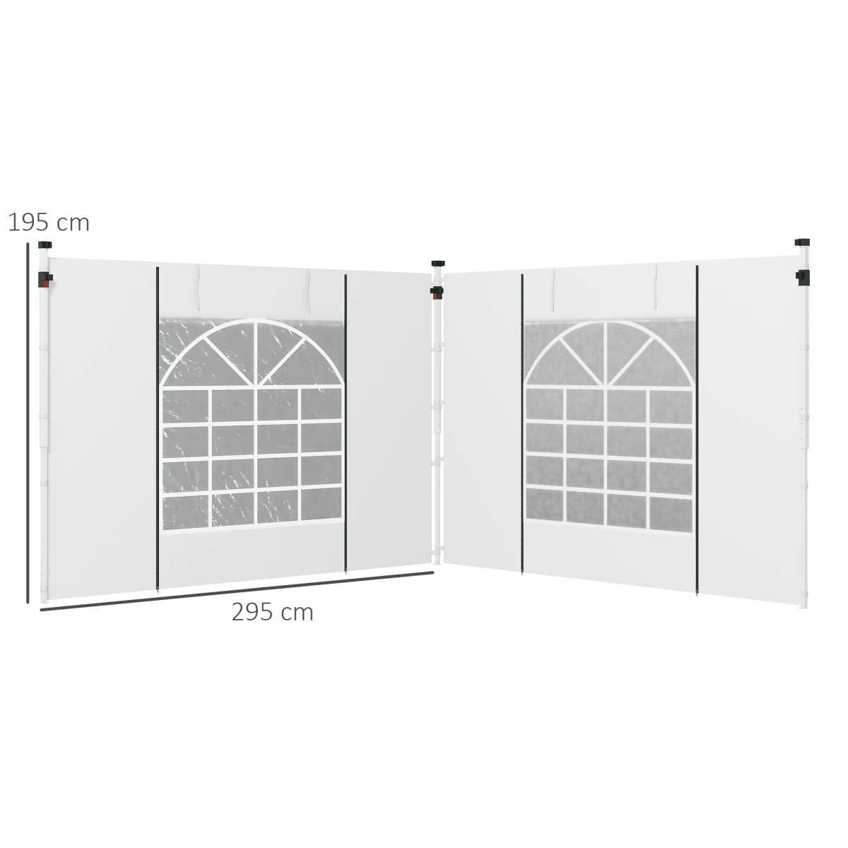 Pop Up Gazebo Side Panels Replacement, 2 Pack, White 3x3(m) or 3x6m - Race Rally Supplies