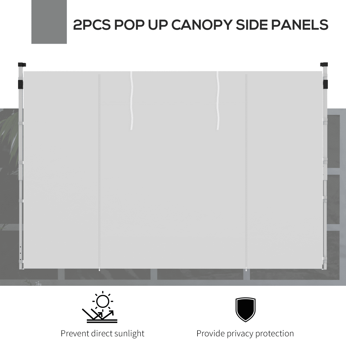 Pop Up Gazebo Side Panels Replacement, 2 Pack, White 3x3(m) or 3x6m - Race Rally Supplies