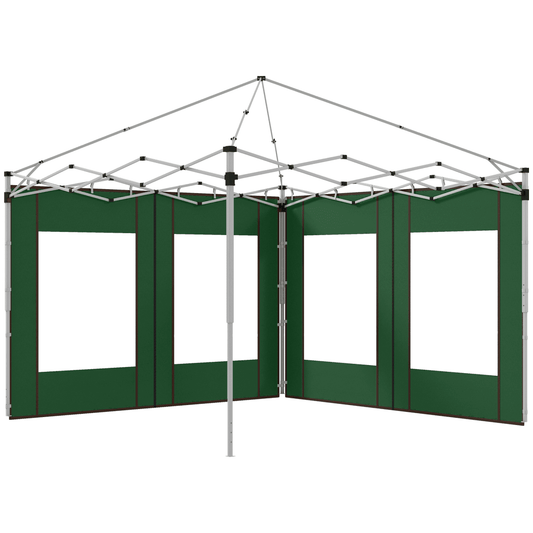 Pop Up Gazebo Side Panels with Windows, Green 3x3(m) or 3x6m - Race Rally Supplies