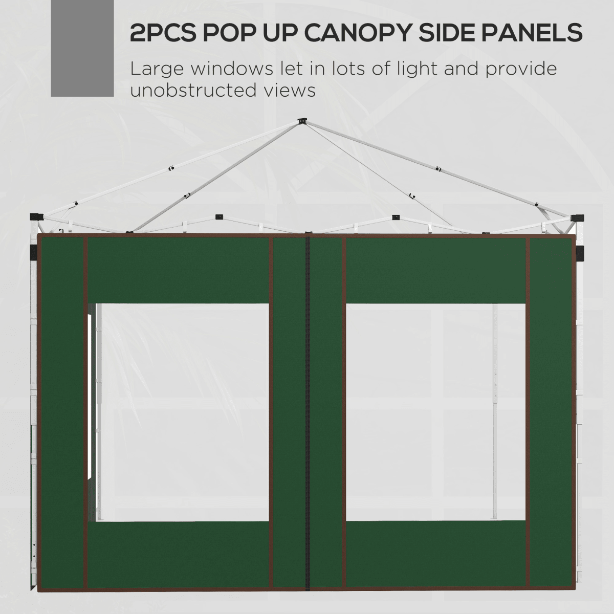 Pop Up Gazebo Side Panels with Windows, Green 3x3(m) or 3x6m - Race Rally Supplies