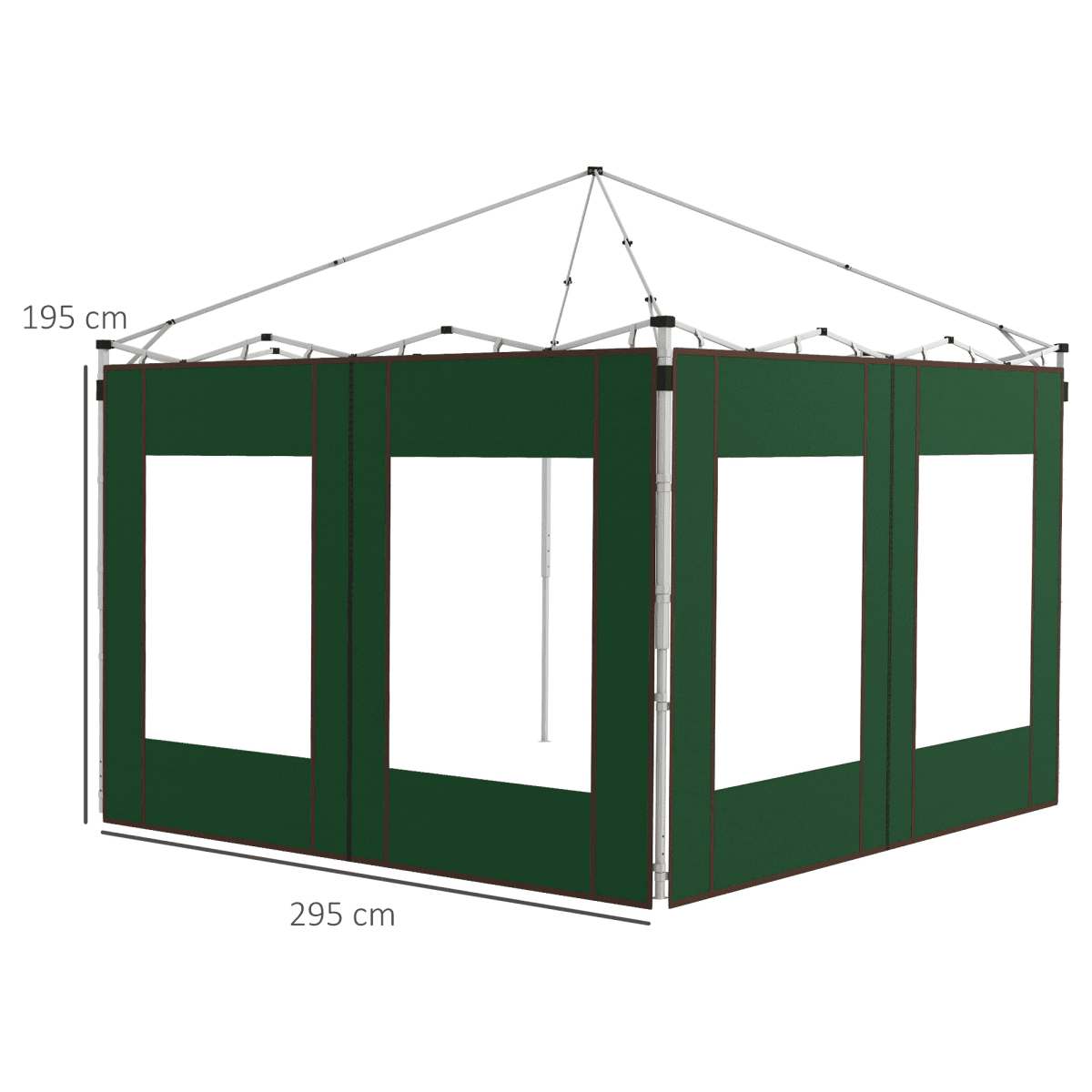 Pop Up Gazebo Side Panels with Windows, Green 3x3(m) or 3x6m - Race Rally Supplies