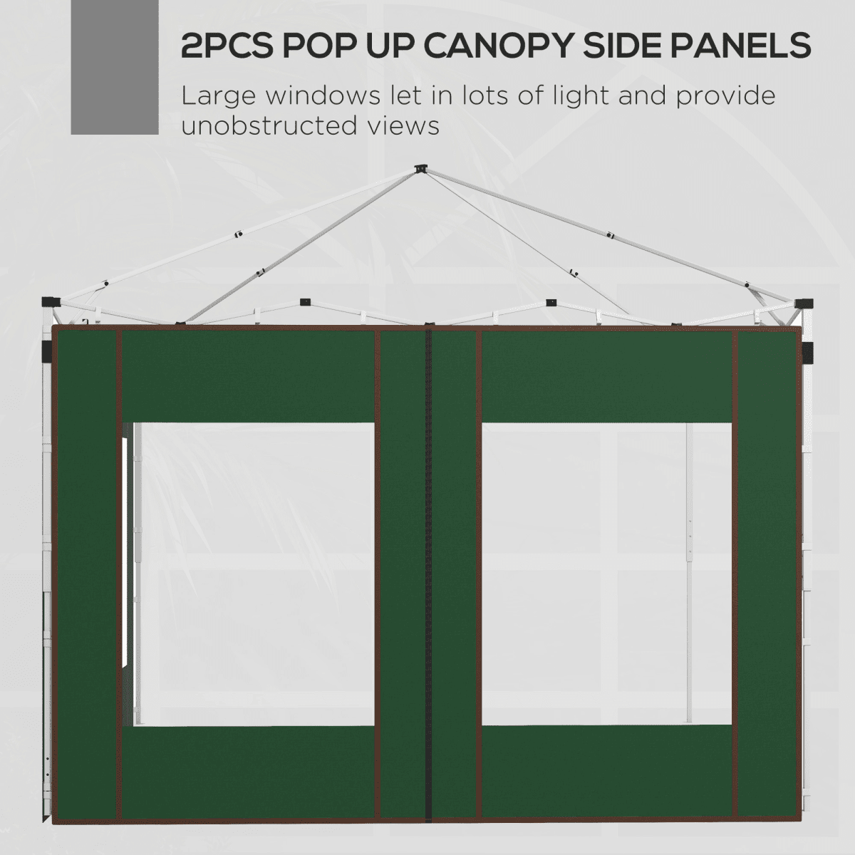 Pop Up Gazebo Side Panels with Windows, Green 3x3(m) or 3x6m - Race Rally Supplies