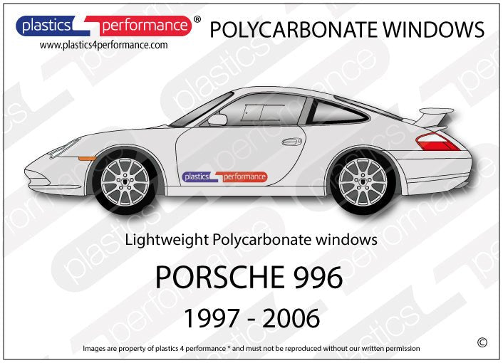 Porsche 996 1997 - 2006 - Lexan Polycarbonate window kit - Race Rally Supplies