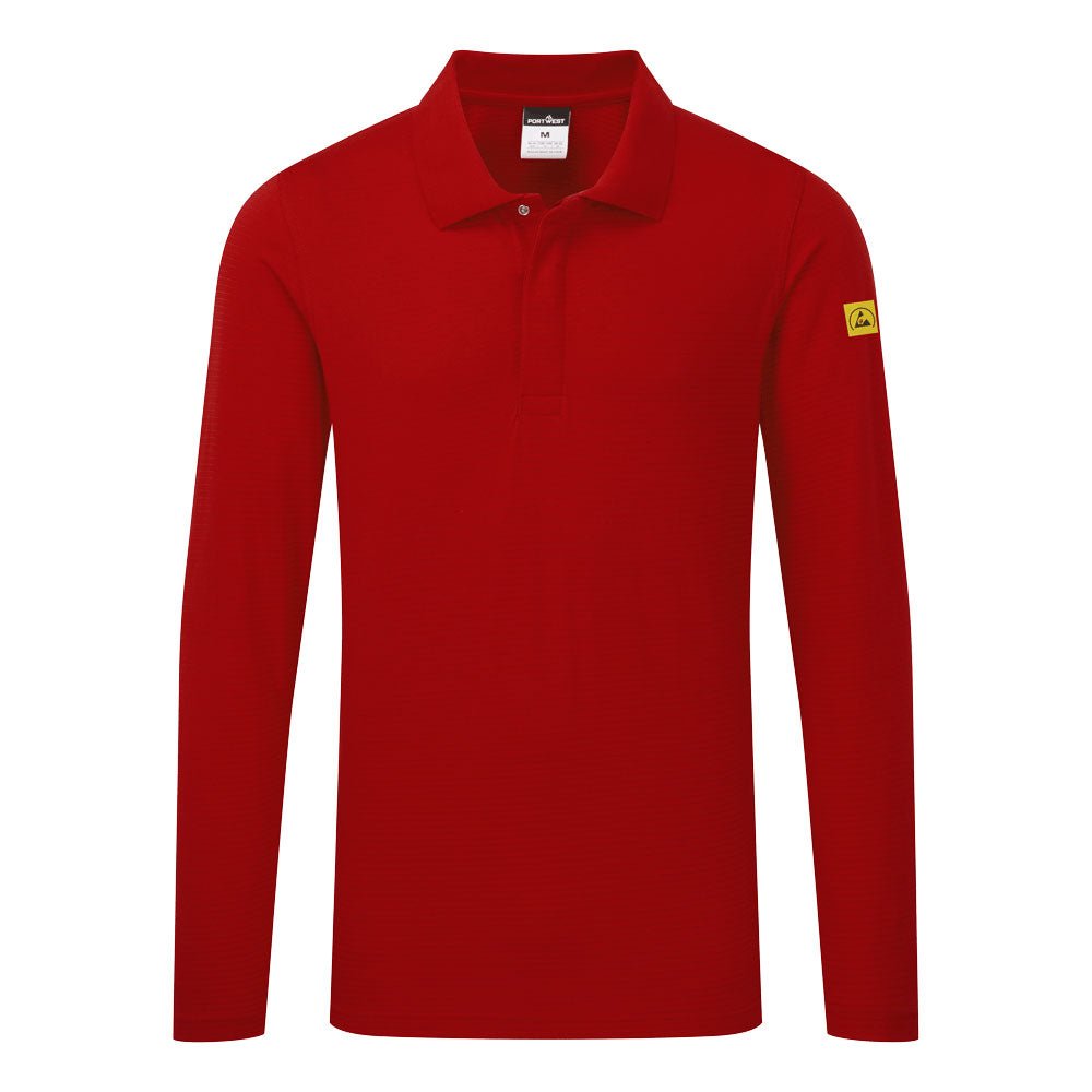 Portwest Anti - Static ESD Polo Shirt L/S - Race Rally Supplies