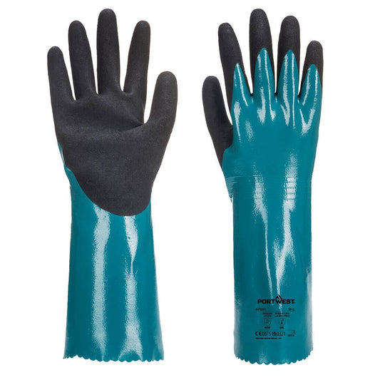 Portwest Chem 300 Nitrile Sandy Double Dipped Gauntlet - Race Rally Supplies