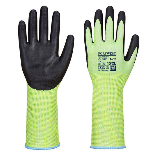 Portwest Cut D13 Nitrile Green Long Cuff Glove - Race Rally Supplies