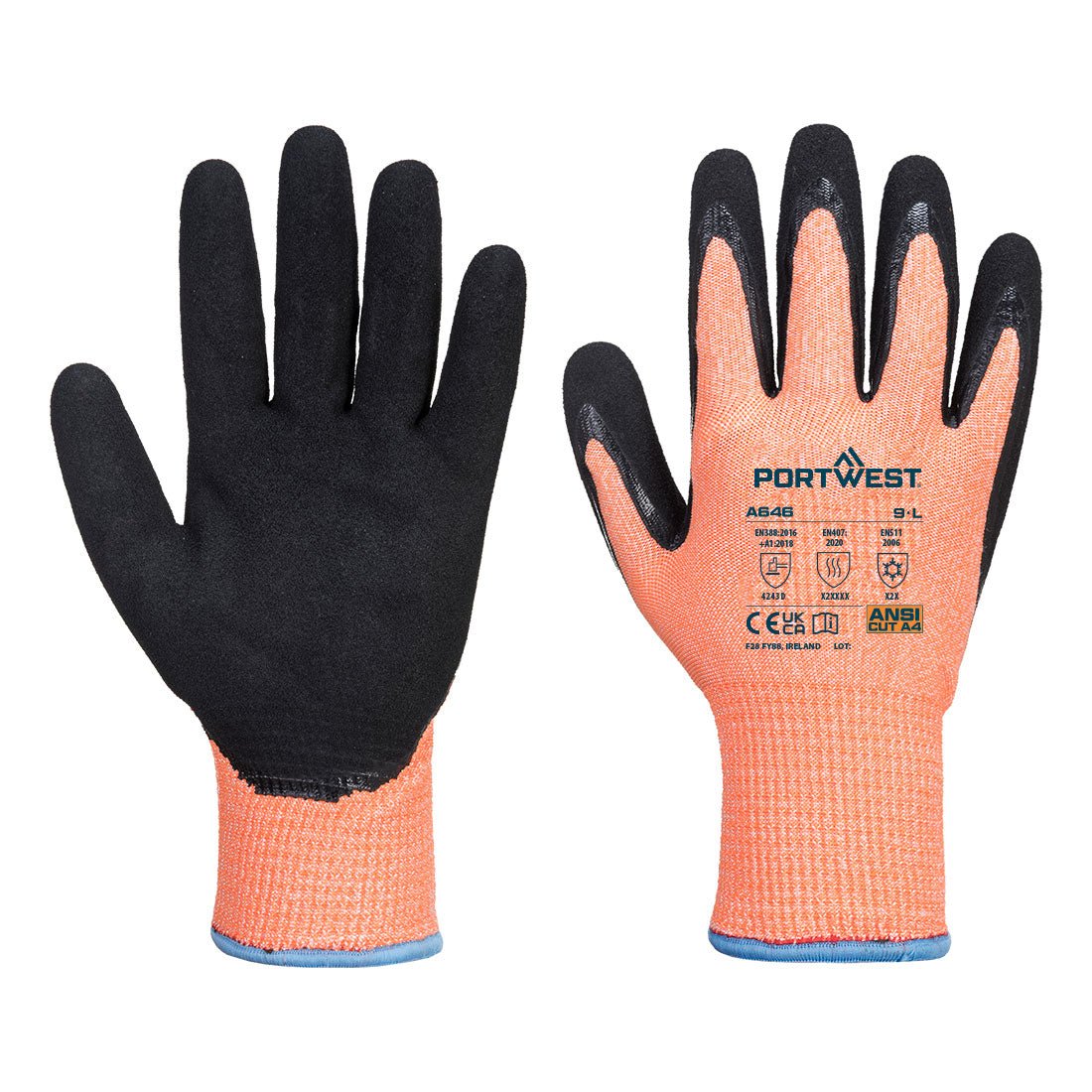 Portwest Cut D13 Nitrile Viz - Tex Cold Glove - Race Rally Supplies