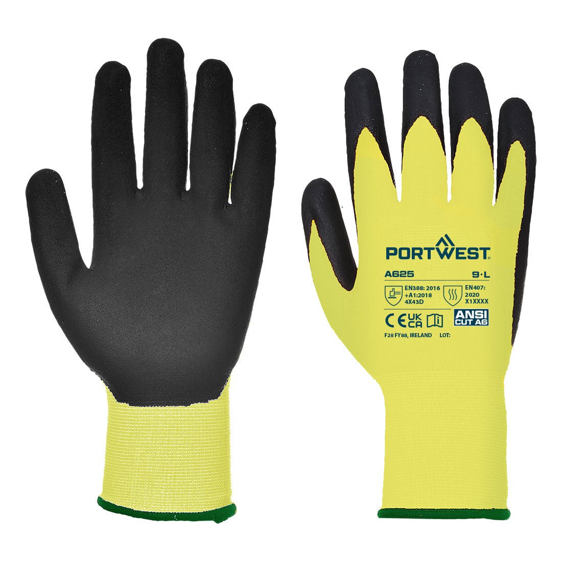 Portwest Cut D13 PU Viz - Tex Glove - Race Rally Supplies