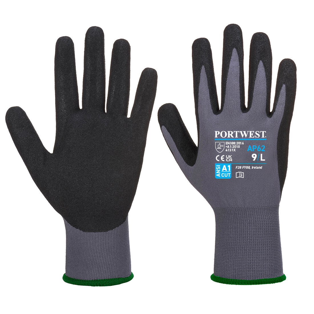 Portwest Grip 15 Nitrile Sandy Aqua Glove - Race Rally Supplies