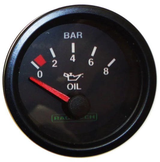 Racetech Oil Pressure 0-8 Bar Gauge - Race Rally Supplies