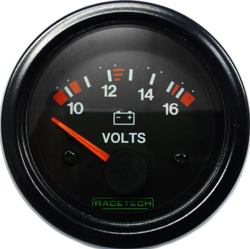Racetech Voltmeter 10 - 16V Gauge - Race Rally Supplies