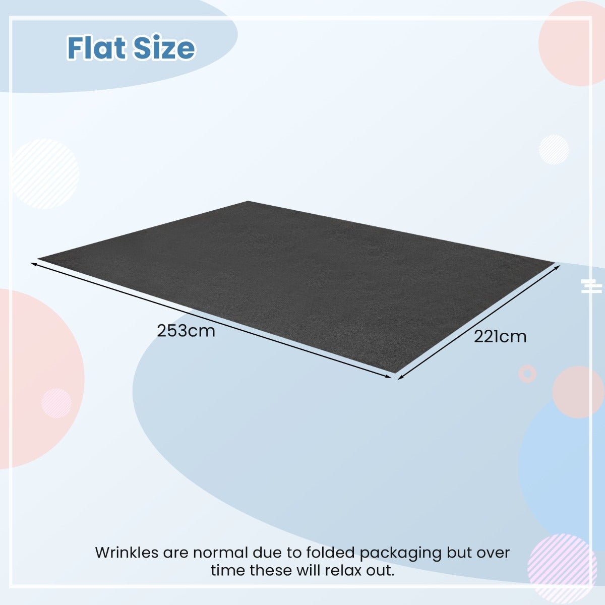Reusable and Washable Garage Floor Mat Includes Double Sided Tape - 253 x 221 cm - Race Rally Supplies