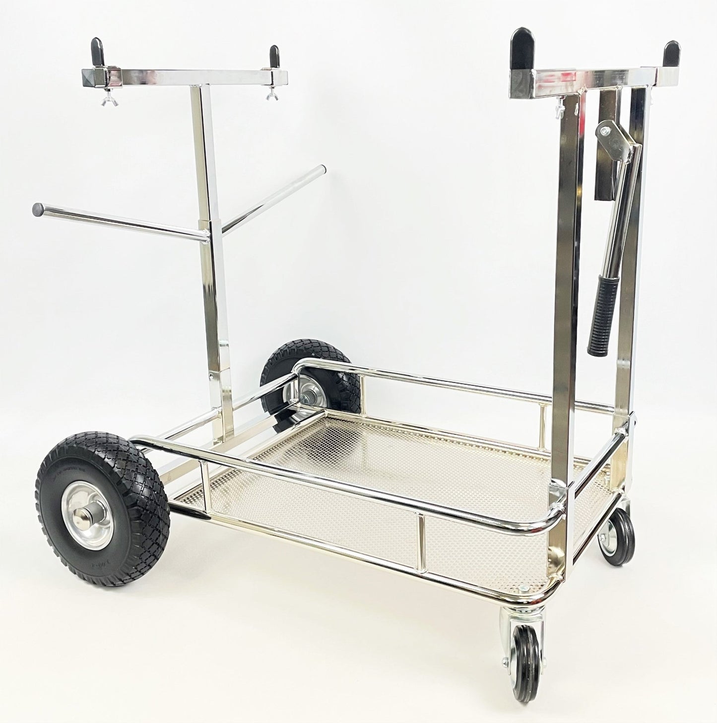 Righetti Ridolfi Chrome 4 Wheel Trolley with Shelf - Race Rally Supplies