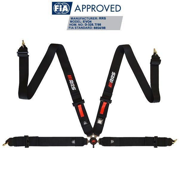 RRS 4 Point FIA 8854-98 Saloon Harness 3”/3" - Race Rally Supplies