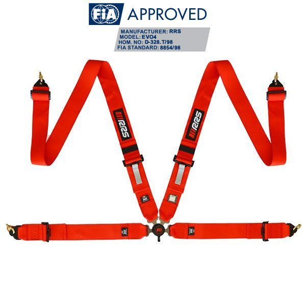 RRS 4 Point FIA 8854-98 Saloon Harness 3”/3" - Race Rally Supplies