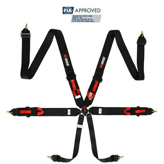 RRS 6 Point FIA 8853-2016 Saloon Harness 3”/3" - Race Rally Supplies