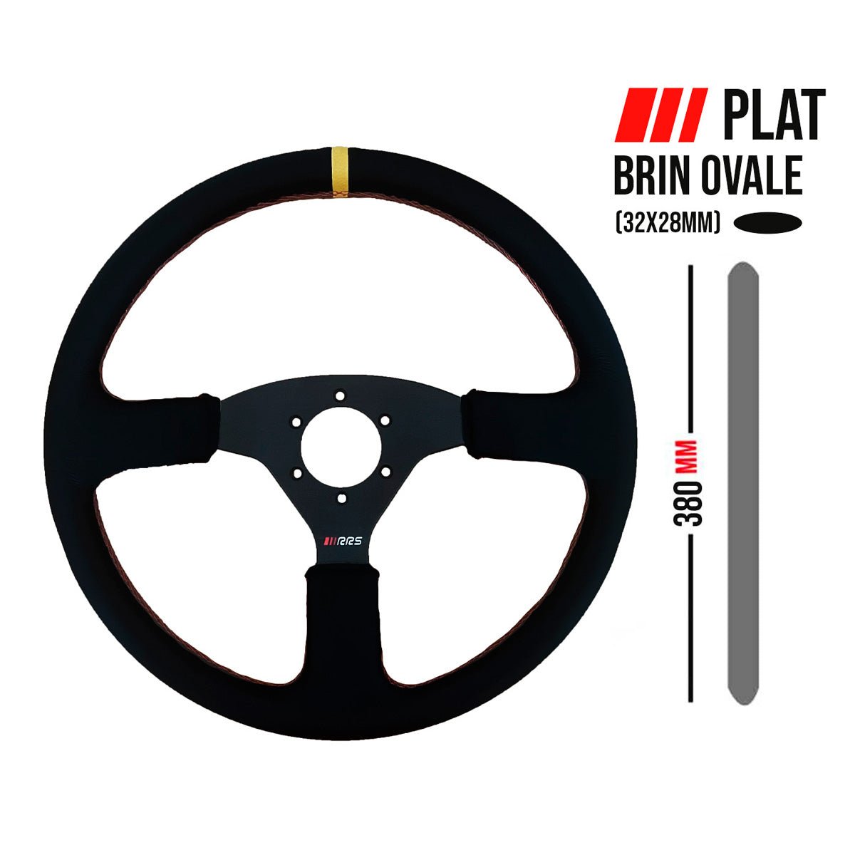 RRS Off Road Steering Wheel 380mm - Vegan Suede - Race Rally Supplies