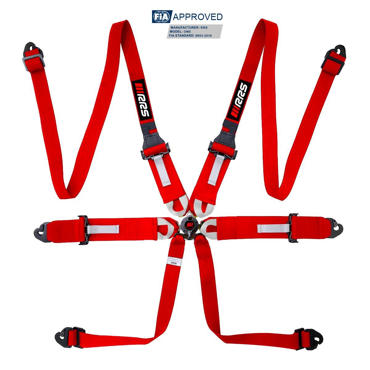 RRS ONE 6 Point 3/2” FIA 8853-2016 Saloon Harness for HANS/FHR - Race Rally Supplies. Rally Harness. Racing Harness. 