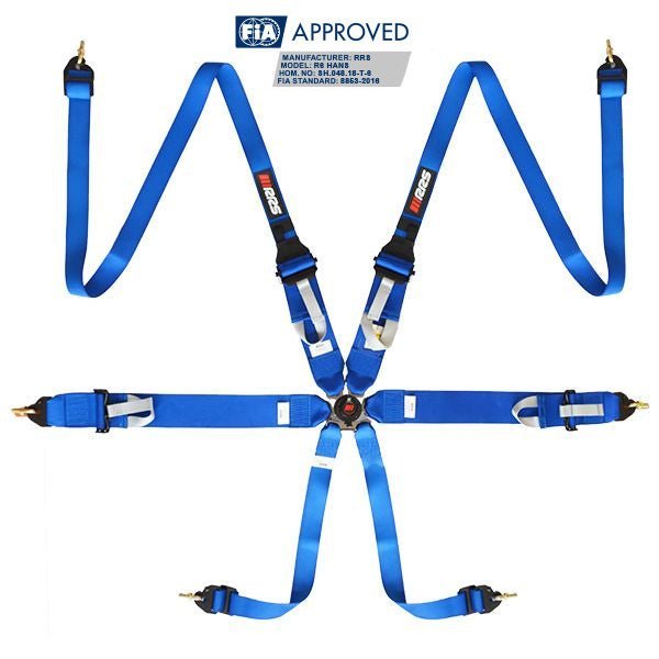 RRS R6 Ultra Light 6 Point FIA 8853-2016 Saloon Harness 3/2” for HANS®/FHR - Race Rally Supplies