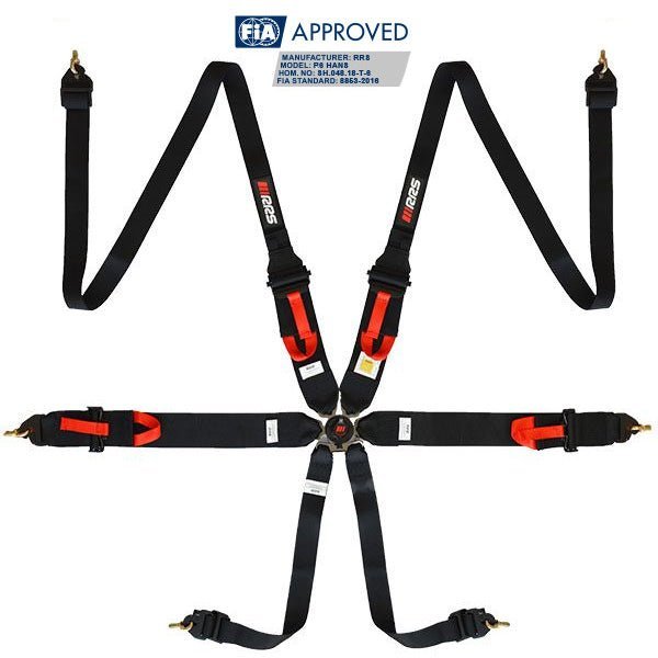 RRS R6 Ultra Light 6 Point FIA 8853-2016 Saloon Harness 3/2” for HANS®/FHR - Race Rally Supplies