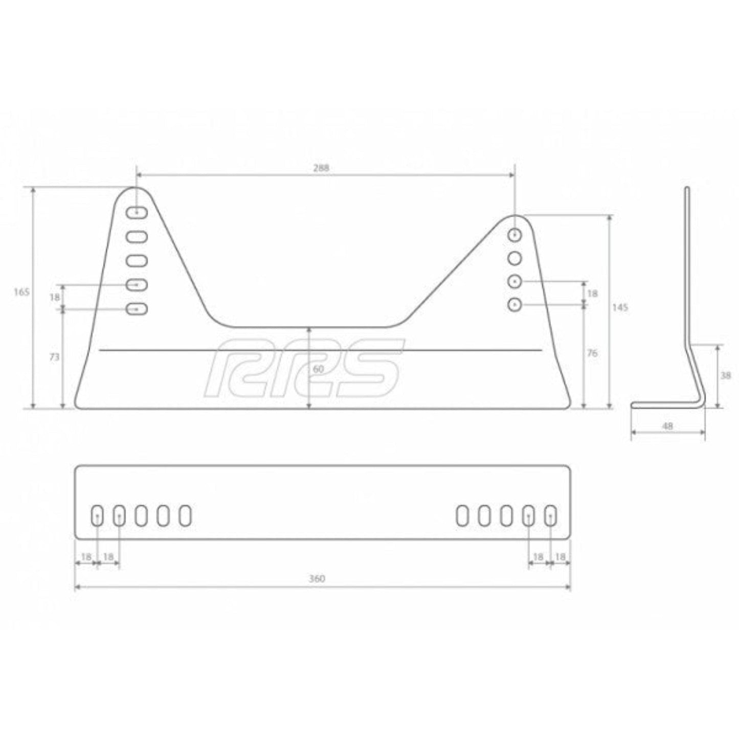 RRS Steel Side Mount Seat Brackets - FIA Approved - Race Rally Supplies