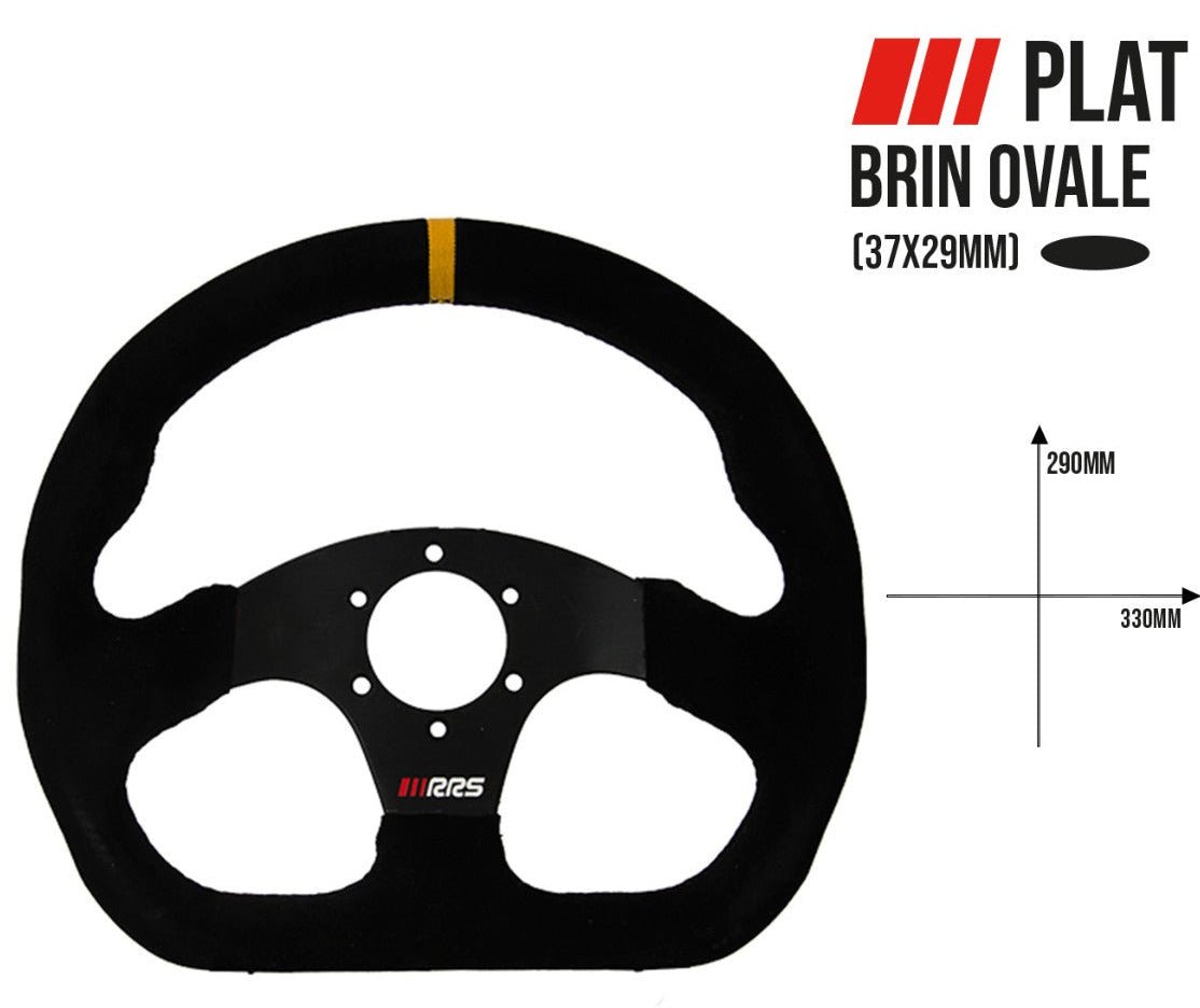 RRS Track Steering Wheel - Flat 290x330mm - Race Rally Supplies