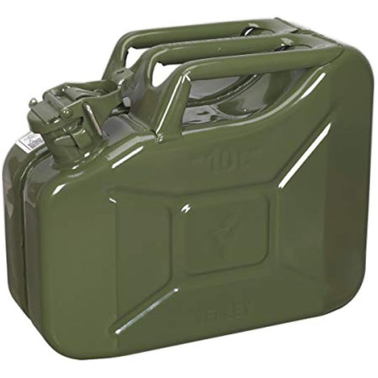 Sealey Jerry Can 10Ltr - Green - Race Rally Supplies