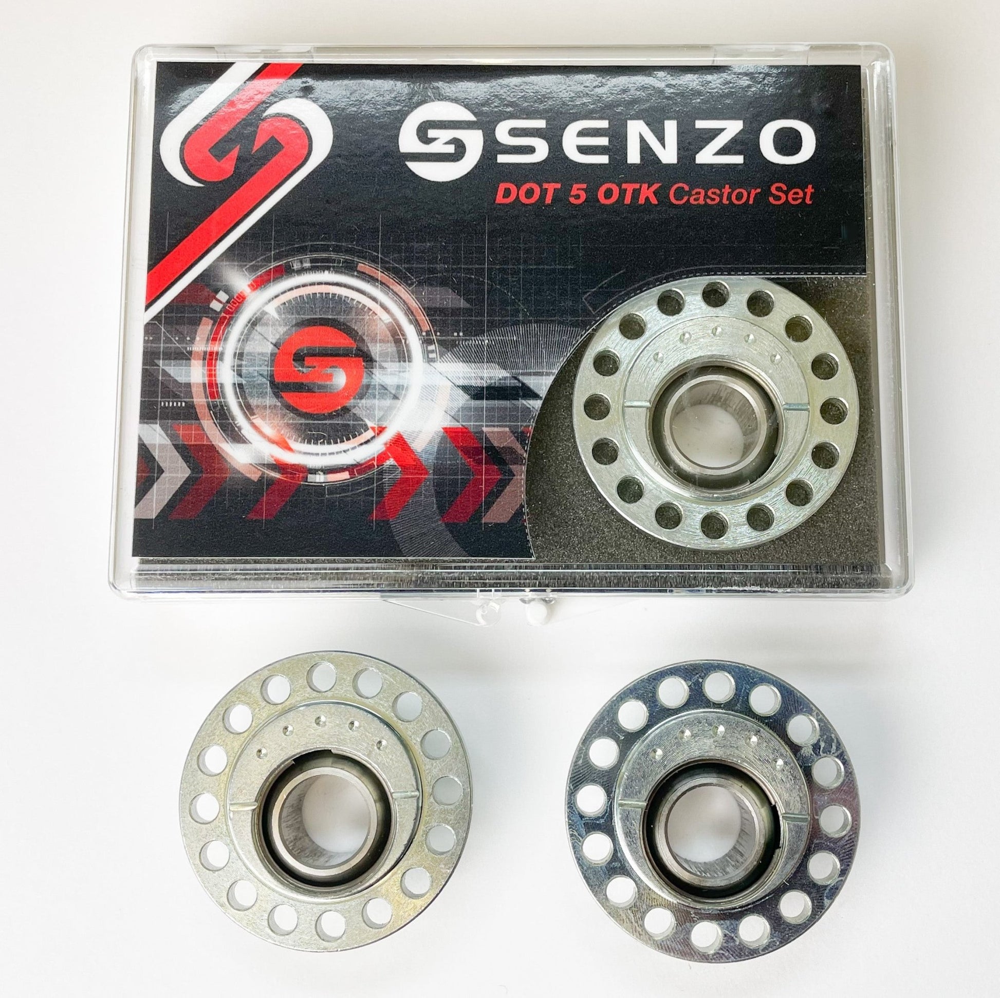 Senzo OTK Tony Kart Special DOT 5 Castor Adjuster Pair - Race Rally Supplies