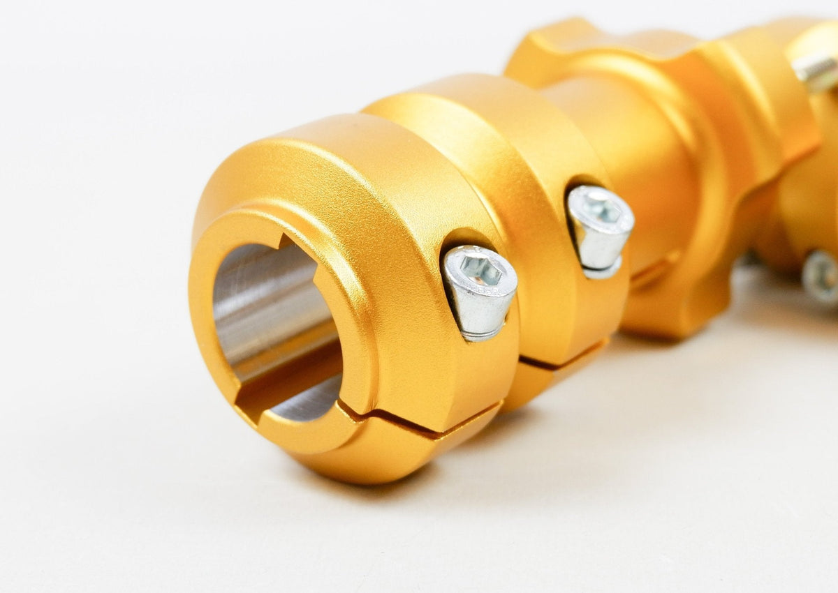 Set of Gold 30mm x 115mm Long Rear Hubs - Race Rally Supplies