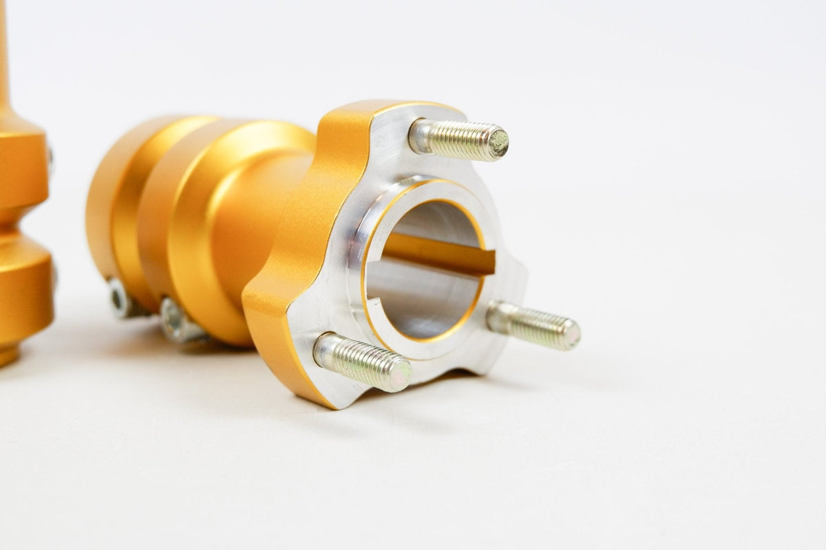 Set of Gold 30mm x 115mm Long Rear Hubs - Race Rally Supplies