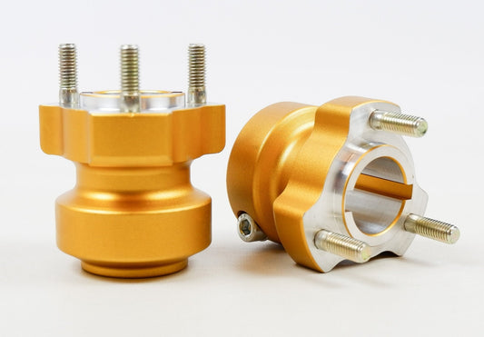 Set of Gold 30mm x 62mm Rear Hubs - Race Rally Supplies