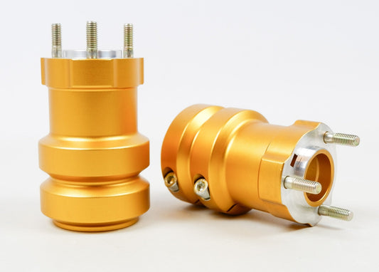 Set of Gold 50mm x 115mm Long Rear Hubs - Race Rally Supplies