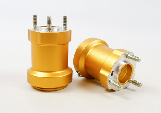 Set of Gold 50mm x 95mm Long Rear Hubs - Race Rally Supplies