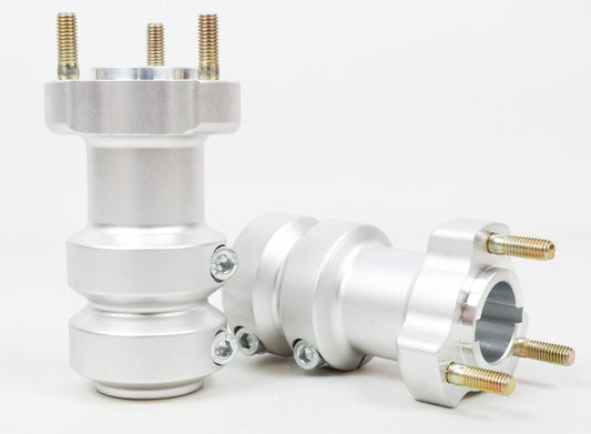 Set of Silver 30mm x 115mm Rear Hubs - Race Rally Supplies