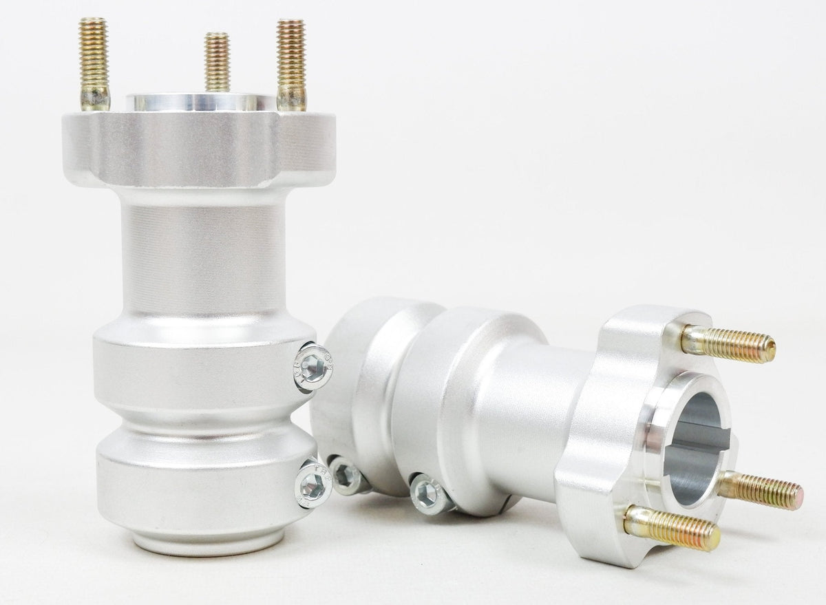 Set of Silver 30mm x 115mm Rear Hubs - Race Rally Supplies