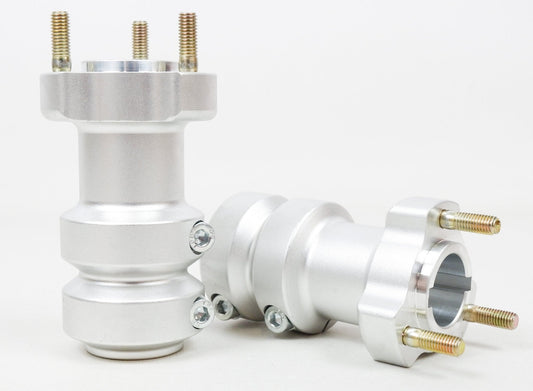 Set of Silver 30mm x 115mm Rear Hubs - Race Rally Supplies