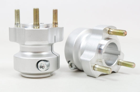 Set of Silver 30mm x 62mm Rear Hubs - Race Rally Supplies