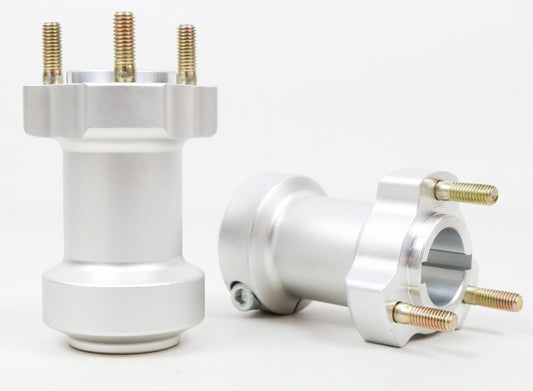 Set of Silver 30mm x 95mm Rear Hubs - Race Rally Supplies