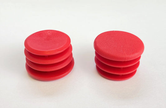 Set of Two Red Chassis Plugs / Inserts 30mm - Race Rally Supplies
